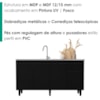 Balcao Para Pia 4 Portas 1 Gaveta 156 cm Grecia Preto RUDK