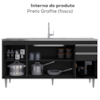 Balcao Para Pia 4 Portas 2 Gavetas BP 160 cm Lorena Preto Grafite Eratto Moveis