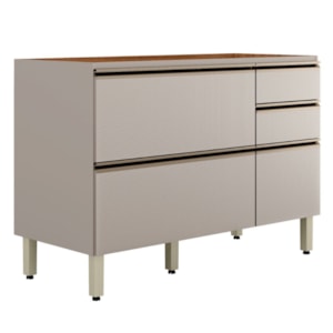 Balcao Para Pia 4G 1P 120 cm MDF Proenca Nogueira Nude Prime Demartez