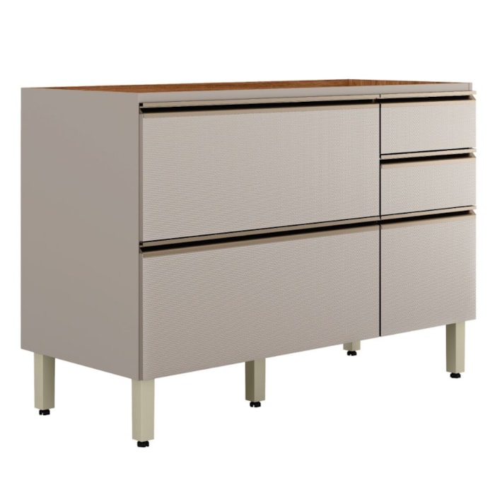 Balcao Para Pia 4G 1P 120 cm MDF Proenca Nogueira Nude Prime Demartez