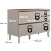Balcao Para Pia 4G 1P 120 cm MDF Proenca Nogueira Nude Prime Demartez