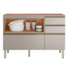 Balcao Para Pia 4G 1P 120 cm MDF Proenca Nogueira Nude Prime Demartez