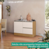 Balcao Para Pia Deslocada Sem Tampo 120 cm 1 Porta 3 Gavetas Etna Carvalho Oak Off White POLIMAN
