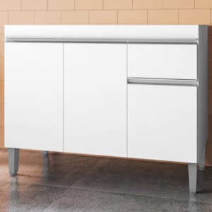 Balcao Para Pia Sem Tampo 118 cm Tatiane Branco REAJL Moveis