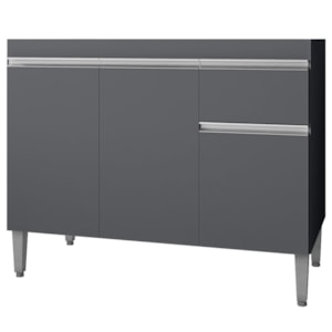 Balcao Para Pia Sem Tampo 118 cm Tatiane Cinza REAJL Móveis