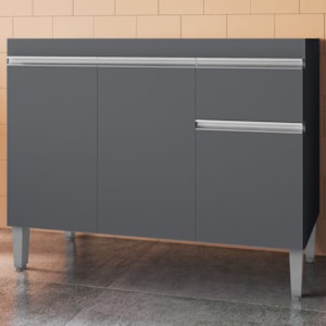 Balcao Para Pia Sem Tampo 118 cm Tatiane Cinza REAJL Móveis