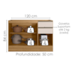 Balcao Para Pia Sem Tampo 120 cm 3 Portas 2 Gavetas Etna Carvalho Oak Off White POLIMAN