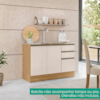 Balcao Para Pia Sem Tampo 120 cm 3 Portas 2 Gavetas Etna Carvalho Oak Off White POLIMAN