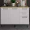 Balcao Para Pia Sem Tampo 120 cm MDF 2P 3G CZ3300 Branco Tecno Mobili