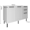 Balcao Para Pia Sem Tampo 120 cm MDF 2P 3G CZ3300 Branco Tecno Mobili