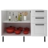 Balcao Para Pia Sem Tampo 120 cm MDF 2P 3G CZ3300 Branco Tecno Mobili