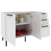 Balcao Para Pia Sem Tampo 120 cm MDF 2P 3G CZ3300 Branco Tecno Mobili