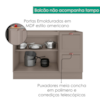 Balcao Para Pia Sem Tampo 120 cm Unna Gris Poliman