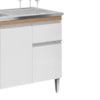 Balcao Para Pia Sem Tampo 145 cm Tatiane Amendoa Branco REAJL Moveis