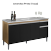 Balcao Para Pia Sem Tampo 145 cm Tatiane Amendoa Preto REAJL Moveis