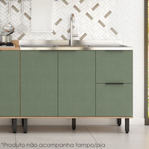 Balcao Para Pia Sem Tampo MDF 120 cm Tosc BT003 Freijo Jade MXM