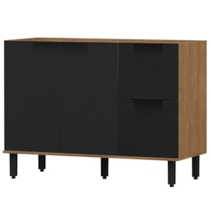 Balcao Para Pia Sem Tampo MDF 120 cm Tosc BT003 Freijo Nero MXM Balcao Para Pia Sem Tampo MDF 120 cm Tosc BT003 Freijo Nero MXM