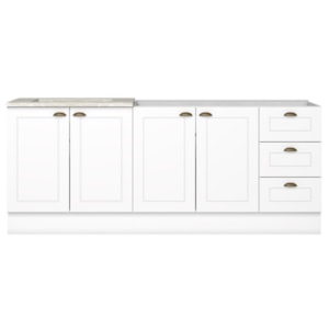 Balcao Pia 120 cm Balcao Cooktop 80 cm Americana Branco Calcare Henn