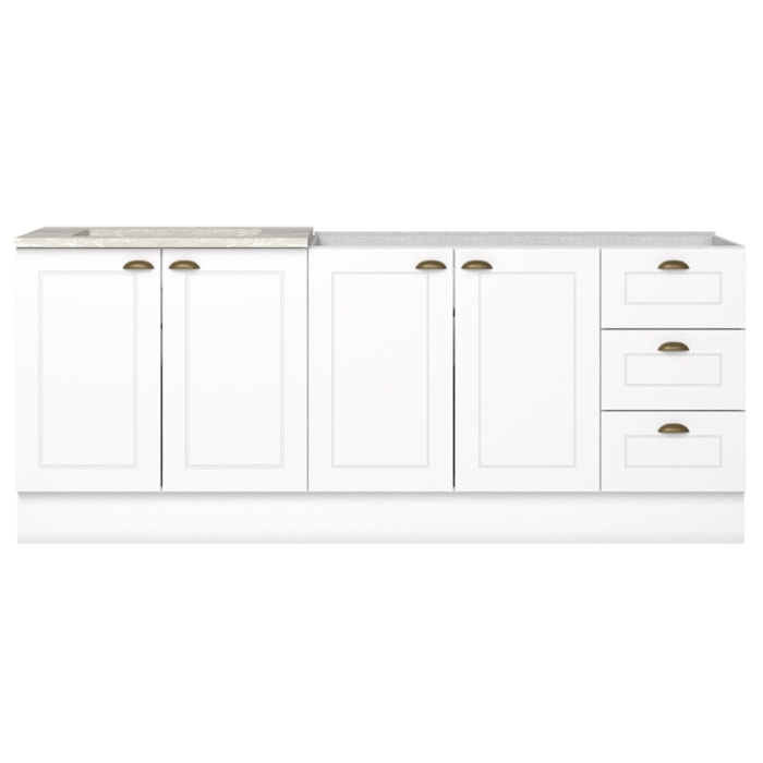 Balcao Pia 120 cm Balcao Cooktop 80 cm Americana Branco Calcare Henn