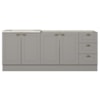 Balcao Pia 120 cm Balcao Cooktop 80 cm Americana Cinza Calcare Henn