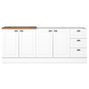 Balcao Pia 120cm Balcao Cooktop 80cm Americana Branco Nature Henn
