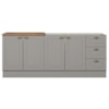 Balcao Pia 120cm Balcao Cooktop 80cm Americana Cinza Nature Henn
