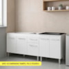 Balcao Pia 120cm e Cooktop 4 Bocas Branco Mobbs