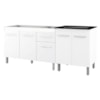 Balcao Pia 120cm e Cooktop 5 Bocas Branco Mobbs