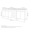 Balcao Pia 150cm e Cooktop 4 Bocas Branco Mobbs