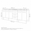 Balcao Pia 150cm e Cooktop 4 Bocas Branco Mobbs