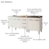 Balcao Pia 150cm e Cooktop 5 Bocas Branco Mobbs