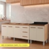 Balcao Pia 160cm e Cooktop 4 Bocas Savana Off White Mobbs