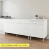 Balcao Pia 160cm e Multiuso 2 Portas 70cm Branco Mobbs