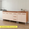 Balcao Pia 160cm e Multiuso 2 Portas 70cm Savana Off White Mobbs