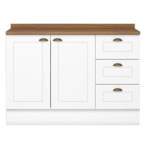 Balcao Pia Com Tampo 120cm C353 Americana Branco Nature Henn Balcao Pia Com Tampo 120cm C353 Americana Branco Nature Henn