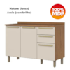 Balcao Pia Com Tampo 3 Portas 120 cm Requinte Nature Areia Henn