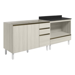 Balcao Pia e Balcao Forno MDF Kali Bianco Toq Bianco Toq Nicioli Balcao Pia e Balcao Forno MDF Kali Bianco Toq Bianco Toq Nicioli