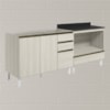 Balcao Pia e Balcao Forno MDF Kali Bianco Toq Bianco Toq Nicioli