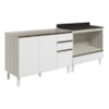 Balcao Pia e Balcao Forno MDF Kali Bianco Toq Branco Uv Nicioli