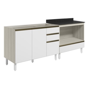 Balcao Pia e Balcao Forno MDF Kali Bianco Toq Branco Uv Nicioli Balcao Pia e Balcao Forno MDF Kali Bianco Toq Branco Uv Nicioli