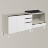 Balcao Pia e Balcao Forno MDF Kali Bianco Toq Branco Uv Nicioli