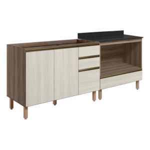 Balcao Pia e Balcao Forno MDF Kali Carvalho Toq Bianco Toq Nicioli Balcao Pia e Balcao Forno MDF Kali Carvalho Toq Bianco Toq Nicioli