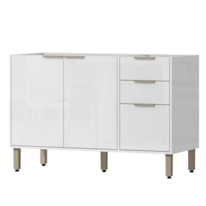 Balcao Pia Sem Tampo 120 cm GLOR BGL02 Branco Neve MXM Balcao Pia Sem Tampo 120 cm GLOR BGL02 Branco Neve MXM