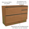 Balcao Pia Sem Tampo 1P 4G 120 cm Maxxi G746 Canela Kappesberg