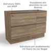 Balcao Pia Sem Tampo 1P 4G 120 cm Maxxi G746 Nogal Kappesberg