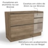 Balcao Pia Sem Tampo 1P Vidro 4G 120 cm Maxxi G747 Nogal Kappesberg