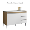 Balcao Pia Sem Tampo 2 PT 3 G 116 cm Andreia Amendoa Branco REAJL Moveis