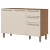 Balcao Pia Sem Tampo 3 Portas 120 cm Requinte C640 Nature Areia Henn