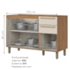 Balcao Pia Sem Tampo 3 Portas 120 cm Requinte C640 Nature Areia Henn