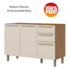 Balcao Pia Sem Tampo 3 Portas 120 cm Requinte C640 Nature Areia Henn